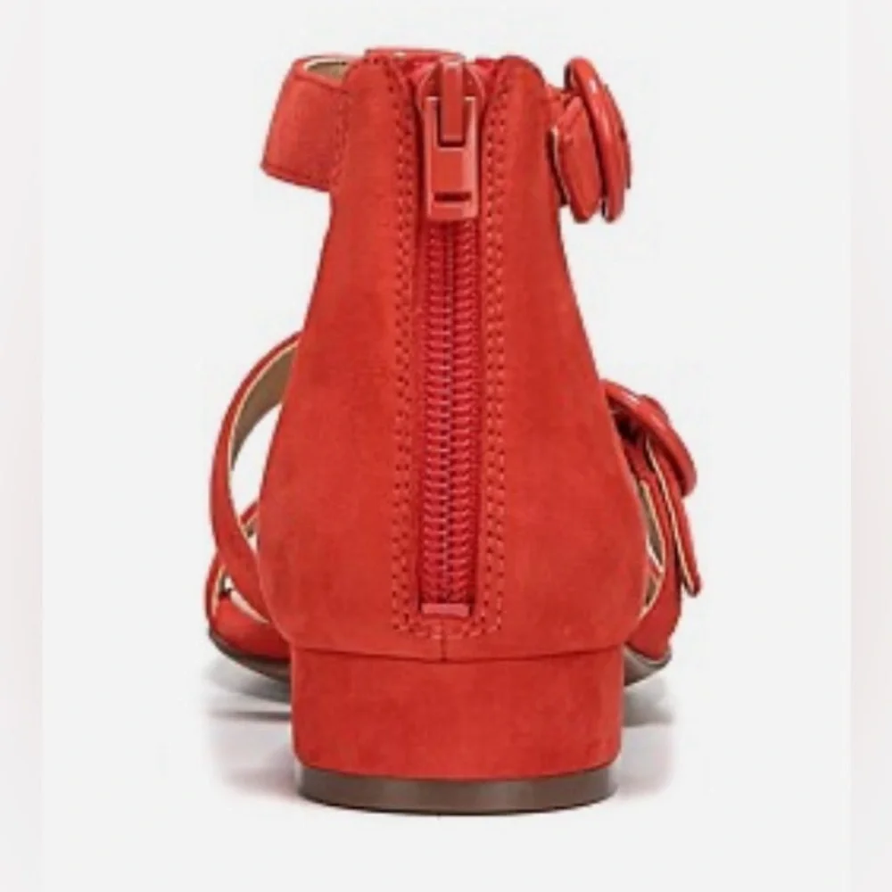 NATURALIZER Mabel suede strappy sandals adjustable zip back rust NEW size 8.5W
